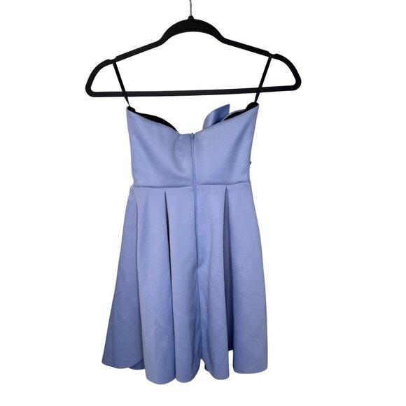 ASOS Strapless Scuba Knot Front Mini Skater Dress Size 4 Tie Front Cutouts - Picture 3 of 12